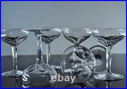 Ancienne 6 Coupes A Champagne Cotes Large Cristal Modele Genova Baccarat Signe