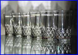 Ancienne 6 Gobelets Chopes Verres En Cristal Chauny Baccarat