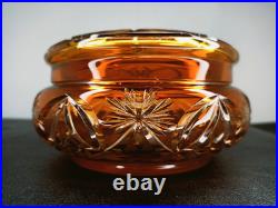 Ancienne Bonbonnière En Cristal De Baccarat Overlay Orange