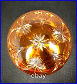 Ancienne Bonbonnière En Cristal De Baccarat Overlay Orange