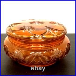 Ancienne Bonbonnière En Cristal De Baccarat Overlay Orange