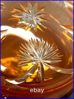 Ancienne Bonbonnière En Cristal De Baccarat Overlay Orange