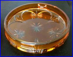 Ancienne Bonbonnière En Cristal De Baccarat Overlay Orange