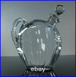 Ancienne Carafe Digestif Ou Whisky Cristal Taille Cotes Plates Baccarat Signe