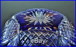 Ancienne Coupe Saladier Cristal Couleur Bleu Double Taille Baccarat 1908