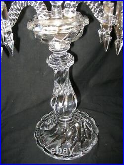 Ancienne Girandole chandelier cristal de BACCARAT modèle Bambou trois lumières