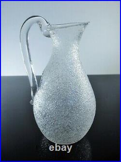 Ancienne Grand Broc A Glass Eau Cristal Dégage L'acid Modelé Baccarat 1916