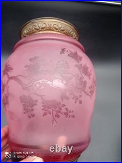 Ancienne Lampe Lanterne de vestibule en Cristal de BACCARAT, ange, Putti