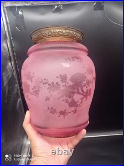 Ancienne Lampe Lanterne de vestibule en Cristal de BACCARAT, ange, Putti