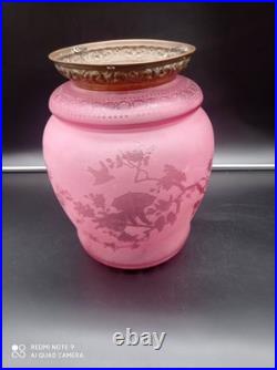 Ancienne Lampe Lanterne de vestibule en Cristal de BACCARAT, ange, Putti