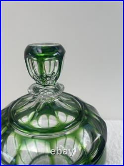 Ancienne bonbonnière en cristal doublé de couleur Baccarat ou Saint Louis XIX