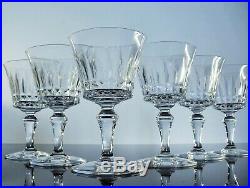 Anciennes 6 Verres A Vin Cristal Taille Modelé Piccadilly Baccarat Signe