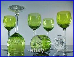 Anciennes Grand 6 Verres A Vin Cristal Couleur Modele Richelieu Baccarat Artdeco