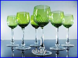 Anciennes Grand 6 Verres A Vin Cristal Couleur Modele Richelieu Baccarat Artdeco