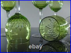 Anciennes Grand 6 Verres A Vin Cristal Couleur Modele Richelieu Baccarat Artdeco