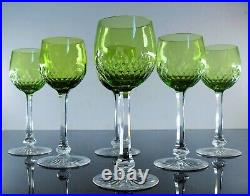 Anciennes Grand 6 Verres A Vin Cristal Couleur Modele Richelieu Baccarat Artdeco