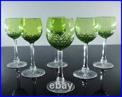 Anciennes Grand 6 Verres A Vin Cristal Couleur Modele Richelieu Baccarat Artdeco