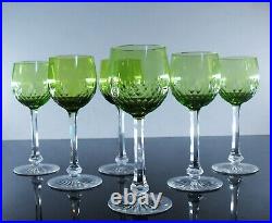 Anciennes Grand 6 Verres A Vin Cristal Couleur Modele Richelieu Baccarat Artdeco