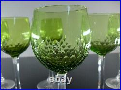 Anciennes Grand 6 Verres A Vin Cristal Couleur Modele Richelieu Baccarat Artdeco