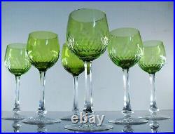 Anciennes Grand 6 Verres A Vin Cristal Couleur Modele Richelieu Baccarat Artdeco