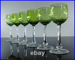 Anciennes Grand 6 Verres A Vin Cristal Couleur Modele Richelieu Baccarat Artdeco
