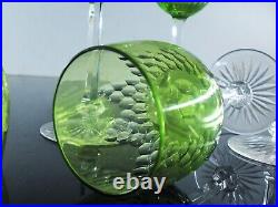 Anciennes Grand 6 Verres A Vin Cristal Couleur Modele Richelieu Baccarat Artdeco