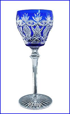 Art Deco 1 Verre A Vin Roeme Cristal Couleur Bleu Taille Theresienthal Baccarat