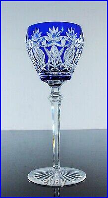 Art Deco 1 Verre A Vin Roeme Cristal Couleur Bleu Taille Theresienthal Baccarat
