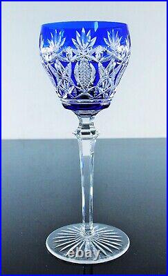 Art Deco 1 Verre A Vin Roeme Cristal Couleur Bleu Taille Theresienthal Baccarat