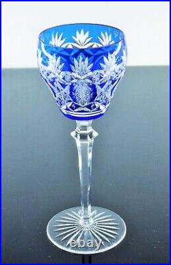 Art Deco 1 Verre A Vin Roeme Cristal Couleur Bleu Taille Theresienthal Baccarat