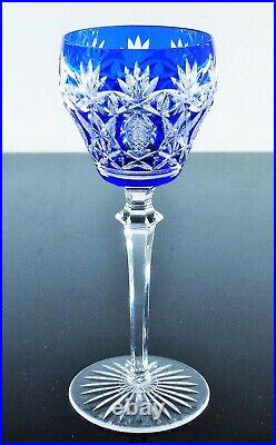 Art Deco 1 Verre A Vin Roeme Cristal Couleur Bleu Taille Theresienthal Baccarat