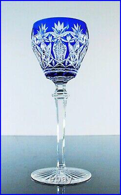 Art Deco 1 Verre A Vin Roeme Cristal Couleur Bleu Taille Theresienthal Baccarat