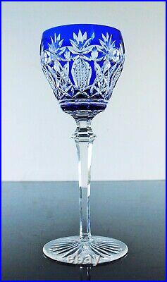 Art Deco 1 Verre A Vin Roeme Cristal Couleur Bleu Taille Theresienthal Baccarat