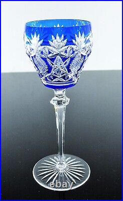 Art Deco 1 Verre A Vin Roeme Cristal Couleur Bleu Taille Theresienthal Baccarat