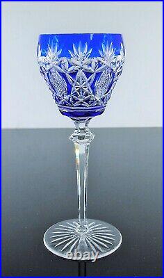 Art Deco 1 Verre A Vin Roeme Cristal Couleur Bleu Taille Theresienthal Baccarat