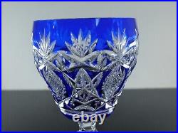 Art Deco 1 Verre A Vin Roeme Cristal Couleur Bleu Taille Theresienthal Baccarat