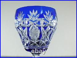 Art Deco 1 Verre A Vin Roeme Cristal Couleur Bleu Taille Theresienthal Baccarat