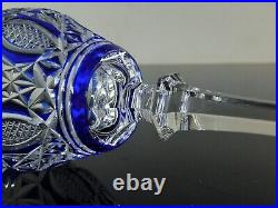 Art Deco 1 Verre A Vin Roeme Cristal Couleur Bleu Taille Theresienthal Baccarat