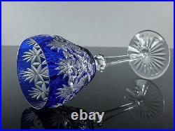 Art Deco 1 Verre A Vin Roeme Cristal Couleur Bleu Taille Theresienthal Baccarat