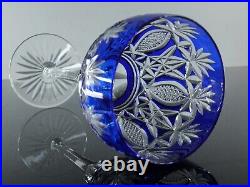 Art Deco 1 Verre A Vin Roeme Cristal Couleur Bleu Taille Theresienthal Baccarat
