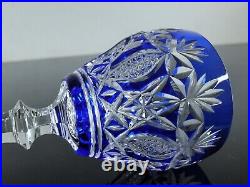 Art Deco 1 Verre A Vin Roeme Cristal Couleur Bleu Taille Theresienthal Baccarat