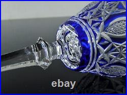 Art Deco 1 Verre A Vin Roeme Cristal Couleur Bleu Taille Theresienthal Baccarat