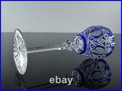 Art Deco 1 Verre A Vin Roeme Cristal Couleur Bleu Taille Theresienthal Baccarat