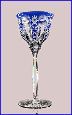 Art Deco 1 Verre Vin Roemer Cristal Couleur Bleu Taille Theresienthal Baccarat