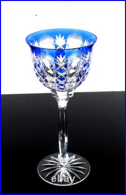 Art Deco 1 Verre Vin Roemer Cristal Couleur Bleu Taille Theresienthal Baccarat