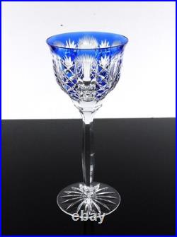 Art Deco 1 Verre Vin Roemer Cristal Couleur Bleu Taille Theresienthal Baccarat