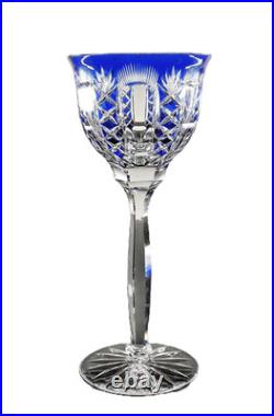 Art Deco 1 Verre Vin Roemer Cristal Couleur Bleu Taille Theresienthal Baccarat
