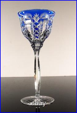 Art Deco 1 Verre Vin Roemer Cristal Couleur Bleu Taille Theresienthal Baccarat