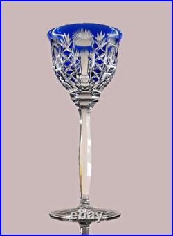 Art Deco 1 Verre Vin Roemer Cristal Couleur Bleu Taille Theresienthal Baccarat
