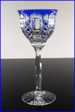 Art Deco 1 Verre Vin Roemer Cristal Couleur Bleu Taille Theresienthal Baccarat
